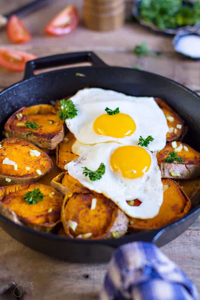 German style pan-fried eggs and potatoes