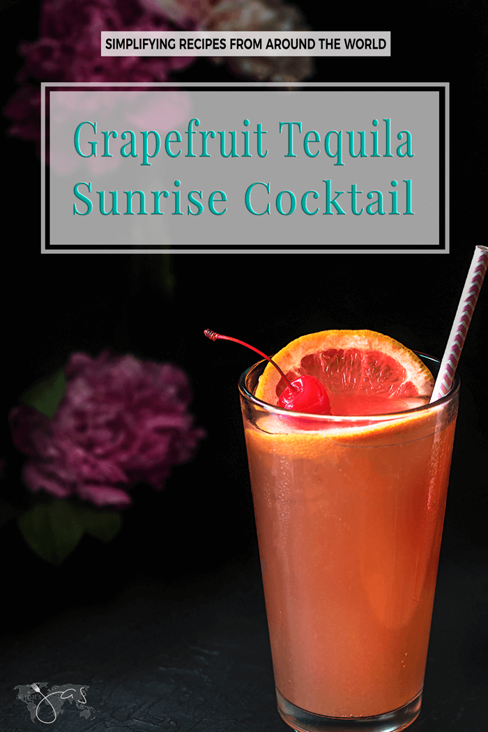 Delicious grapefruit tequila sunrise cocktail