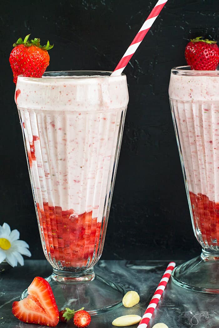 Indian yogurt drink with strawberries | allthatsjas.com |
