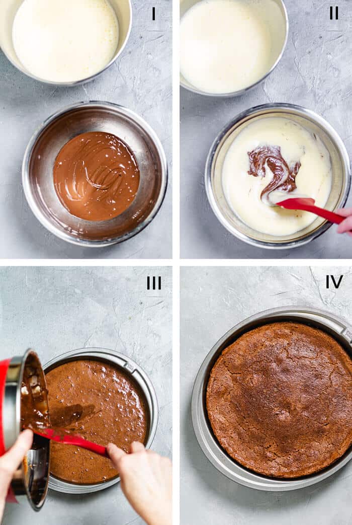 How to make flourless chocolate cake layer - step by step.