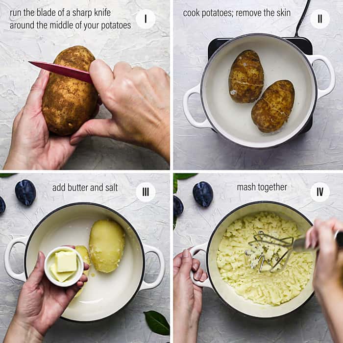 How to make potato plum dumplings - steps 1 to 4